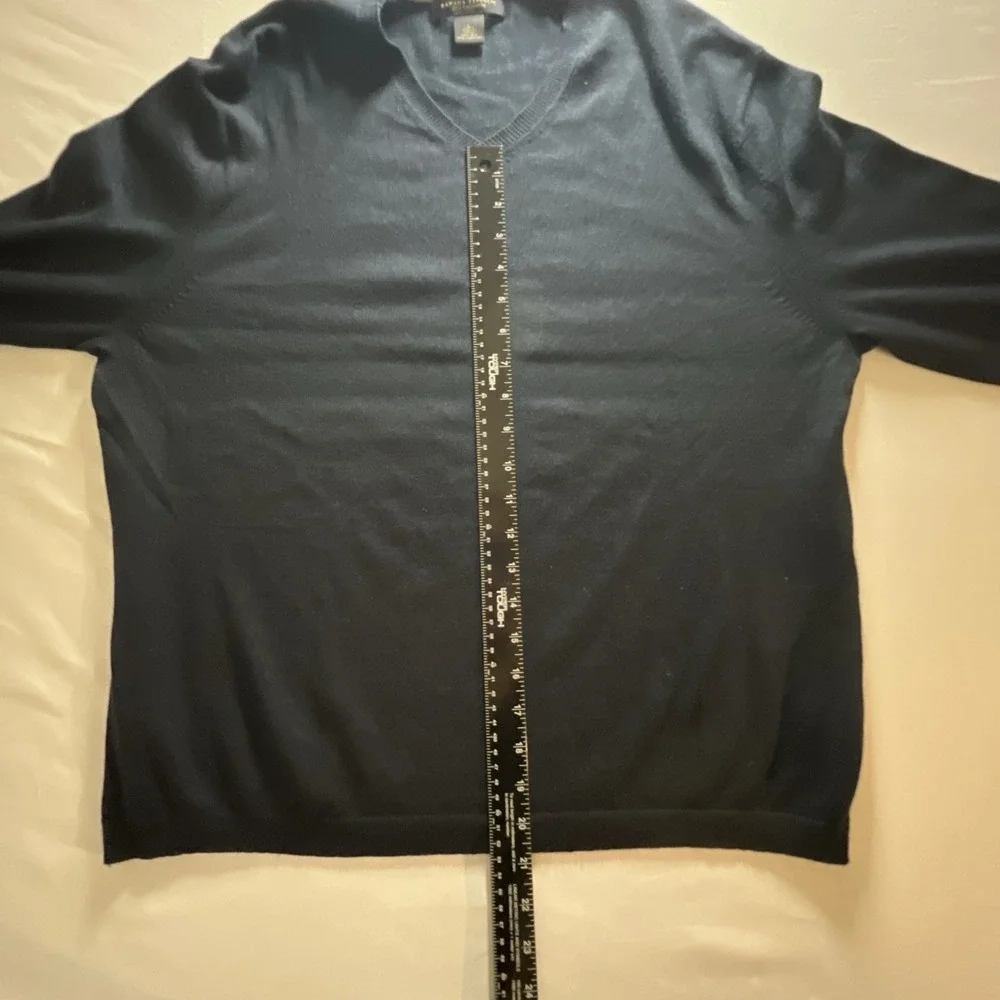 Banana Republic Silk Cashmere Sweater‎ Men's L Blue Navy V-Neck